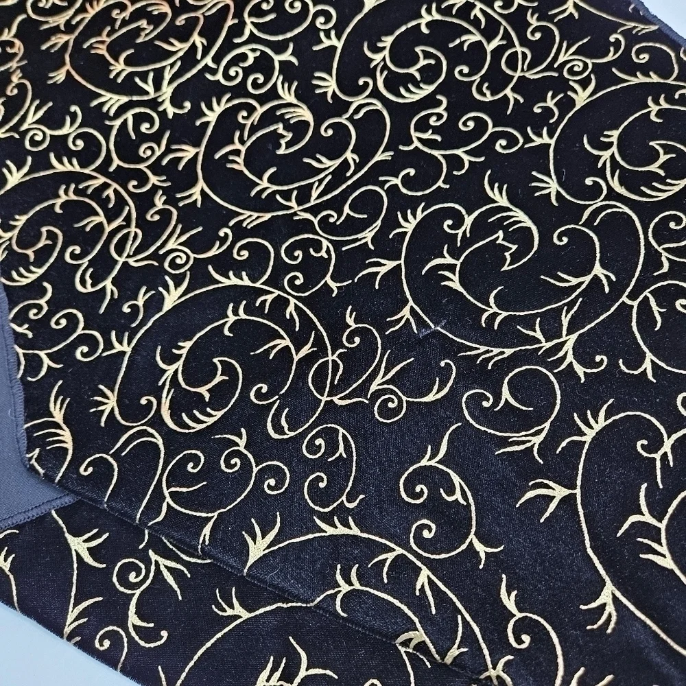 Table Runner Black & Gold Swirl Elegant Home Holiday Christmas Decor 13 x 71